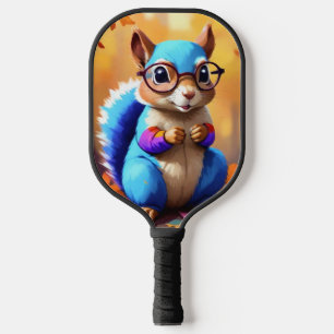 Cute Blue Squirrel with Glasses-56786 Pickleball Paddle
