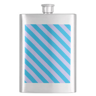 Cute blue stripes patterns hip flask