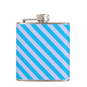 Cute blue stripes patterns hip flask