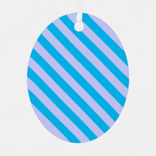 Cute blue stripes patterns metal ornament
