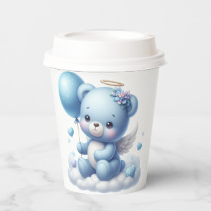 CUTE BLUE TEDDY BEAR WITH BALLOON PAPER CUPS