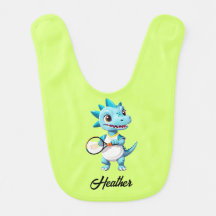 Cute blue tennis dinosaur