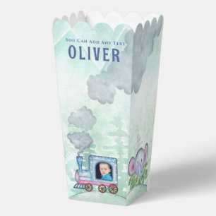 Cute Blue Train Travel Favor Box