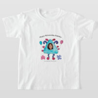 Cute Blue Triangle Monster Kids Birthday T-Shirt