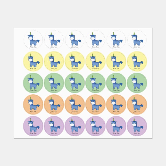 Cute Blue Unicorn (Sheet)