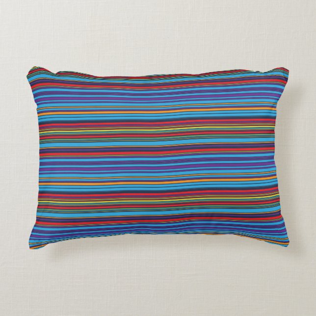 Cute blue violet stripes accent pillow (Front)