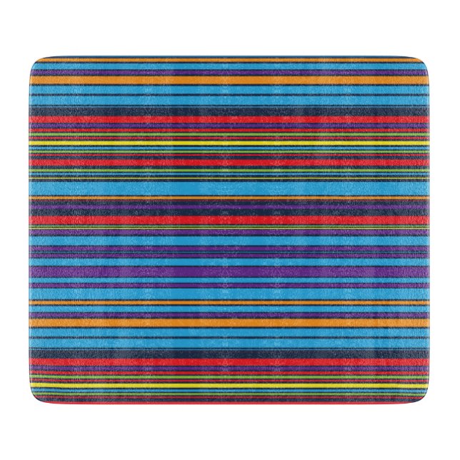 Cute blue violet stripes cutting board (Front)