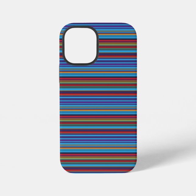 Cute blue violet stripes iPhone case (Back)