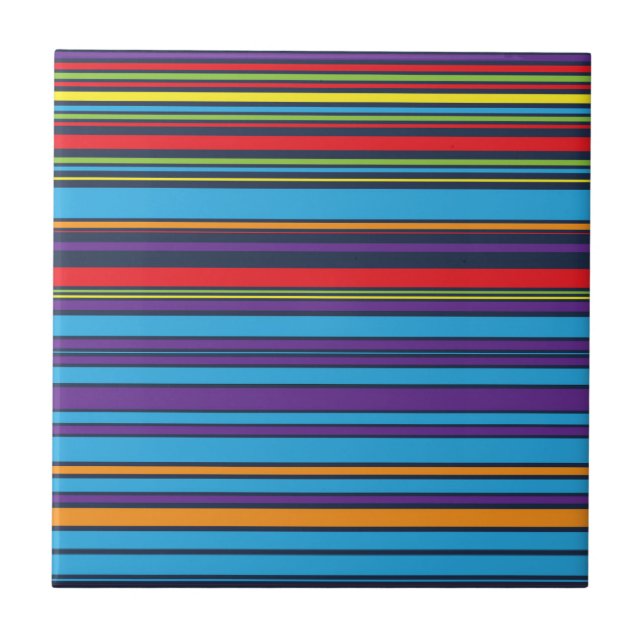 Cute blue violet stripes tile (Front)