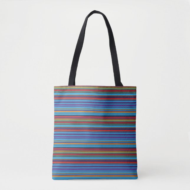 Cute blue violet stripes tote bag (Front)