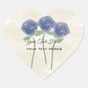 Cute Blue Watercolor Roses Sticker