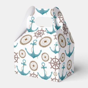 Cute Blue Watercolour Nautical Sailor Pattern Favor Box
