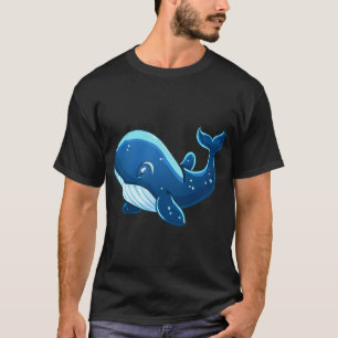 Cute Blue Whale Sea Ocean Fish T-Shirt