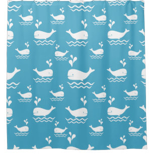Cute Blue Whale Seamless Ocean Pattern (2)