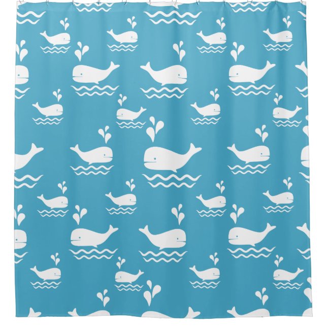 Cute Blue Whale Seamless Ocean Pattern (2) (Front)
