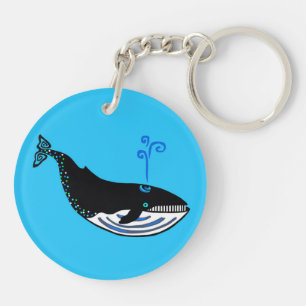 Cute Blue WHALE- Wildlife - Nature - Keychain