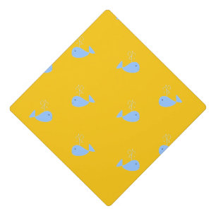 Cute blue whales pattern graduation cap topper
