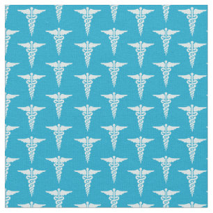 Cute blue white nurse pattern work material fabric