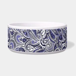 Cute blue white paisley patterns design
