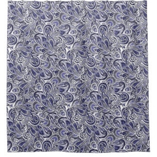 Cute blue white paisley patterns design