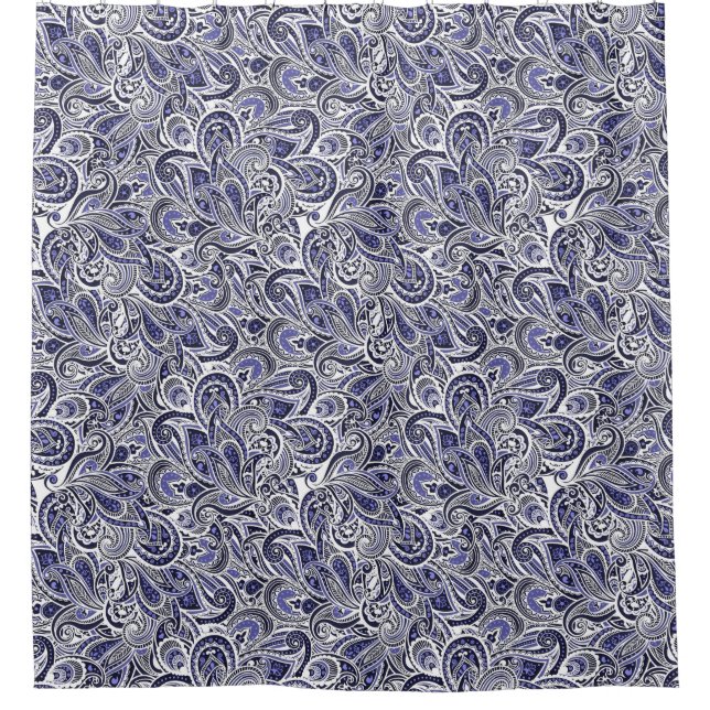 Cute blue white paisley patterns design (Front)