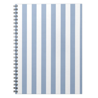 Cute Blue & White Stripe Spiral Notebook 