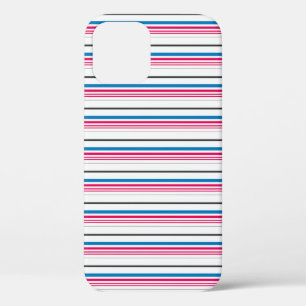 Cute blue white stripes iPhone 12 pro case