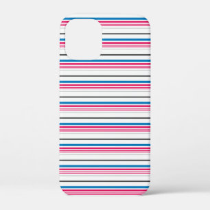 Cute blue white stripes iPhone 12 mini case