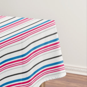 Cute blue white stripes tablecloth