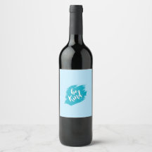 Cute Blue Wine Bottle Lable