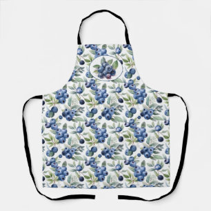 Cute Blueberries Watercolor Apron