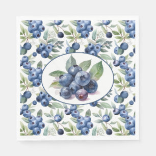 Cute Blueberries Watercolor Napkin