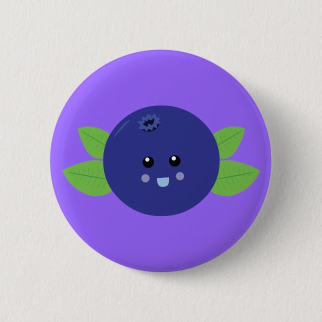Cute Blueberry 2 Inch Round Button (Front)