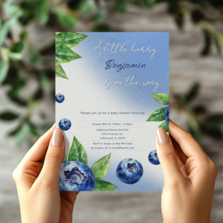 Cute Blueberry Baby Shower Invitation