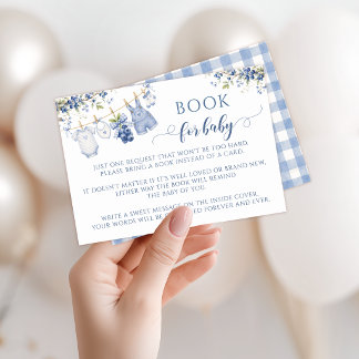 Cute Blueberry Berry Sweet Book For Baby Shower RSVP Card