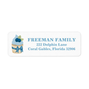 Cute Blueberry Cupcake Return Address Label
