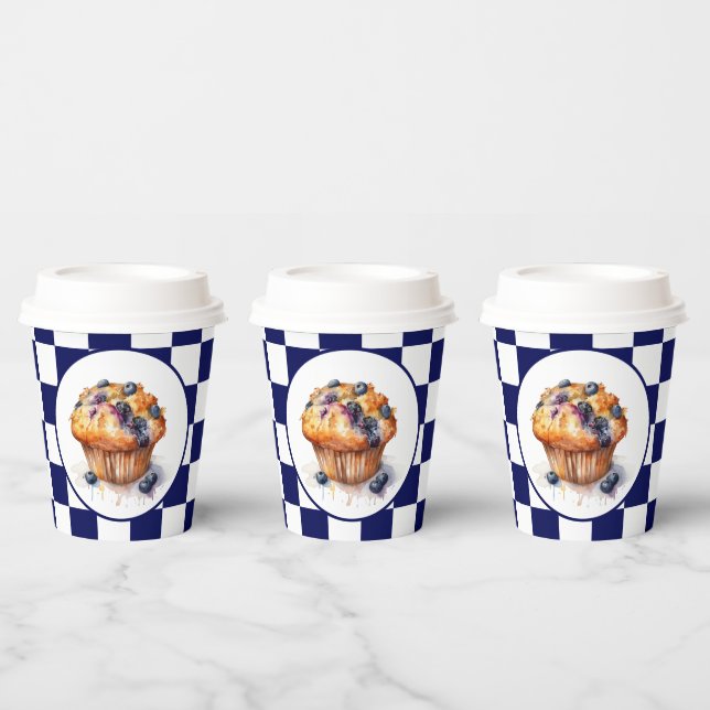Cute blueberry muffin party  paper cups (Multi)