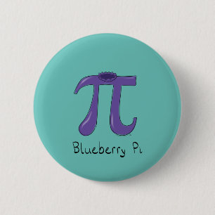 Cute Blueberry Pi Symbol Math Teacher 2 Inch Round Button