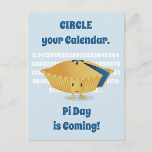 Cute Blueberry Pie Pi Day Postcard