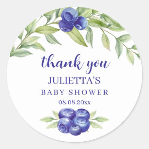 Cute Blueberry Thank You Sticker
