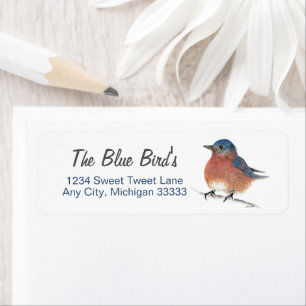 Cute Bluebird Art Label