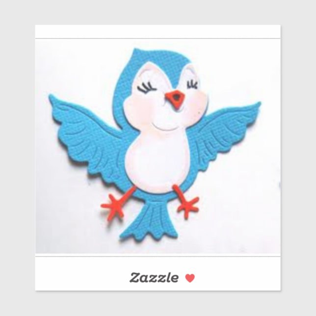Cute Bluebird Custom-Cut Vinyl Sticker (Sheet)