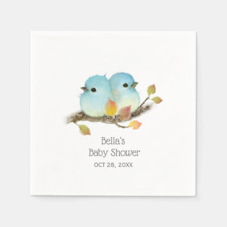 Cute Bluebirds Bird Baby Shower Napkin