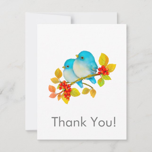 Cute Bluebirds Toutes Occassion Merci Carte pour n (Devant)