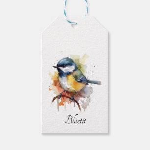  Cute Bluetit on a Branch, custom Gift Tags