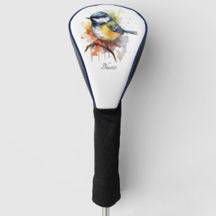 Cute Bluetit on a Branch, custom Golf Head Cover