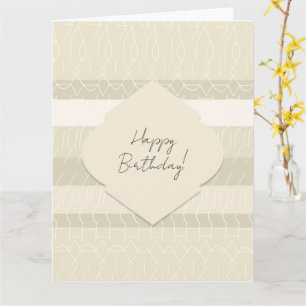Cute Blush Beige Geometric Pattern Card