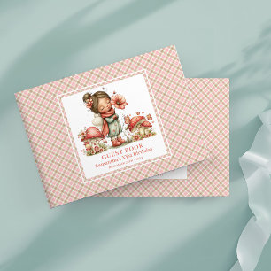 Cute Blush Fairy 4th Birthday Guest Book