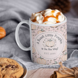 Cute Blush Pink Little Pumpkin Mom to Be Coffee Mug