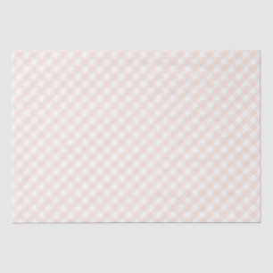 Cute Blush Pink & Pastel Orange Baby Gingham Tissue Paper